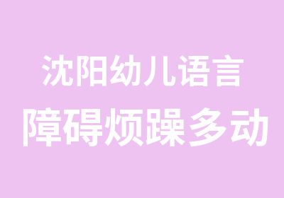 沈阳幼儿语言障碍烦躁多动训练早教