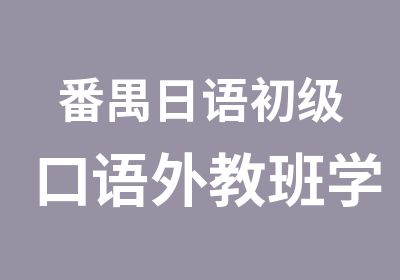 番禺日语初级口语外教班学习