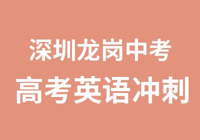 深圳龙岗中考高考英语冲刺班