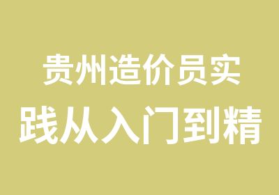 贵州造价员实践从入门到精通培训班