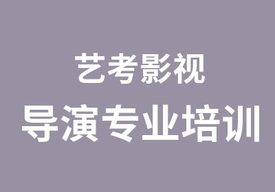 艺考影视导演专业培训