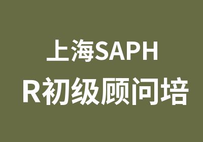 上海SAPHR初级顾问培训