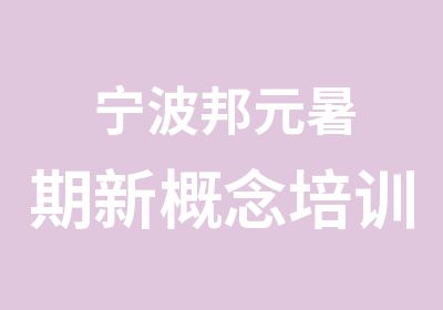 宁波邦元暑期新概念培训