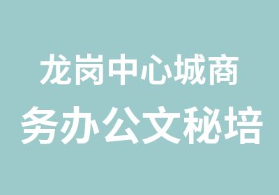 龙岗中心城商务办公文秘培训班哪里好