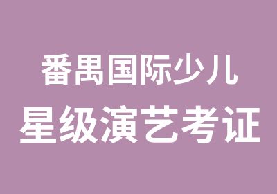 番禺国际少儿星级演艺考证班培训