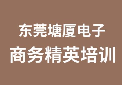 东莞塘厦电子商务精英培训班