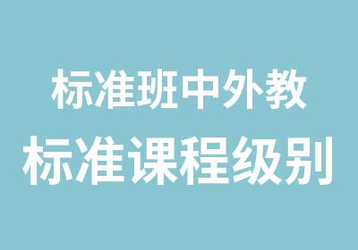 标准班中外教标准课程定价