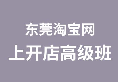 东莞网上开店班