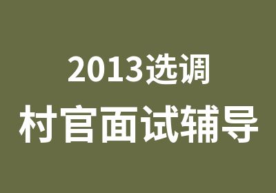 2013选调村官面试辅导简为教育