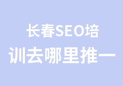 长春SEO培训去哪里推一把东北校区