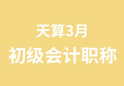 天算3月初级会计职称