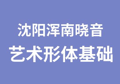 沈阳浑南晓音艺术形体基础