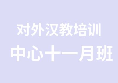 对外汉教培训中心十一月班火热报名中