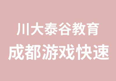 川大泰谷教育成都游戏就业培训