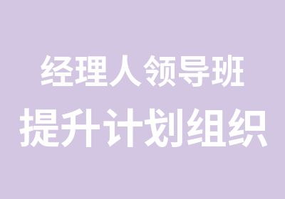 经理人领导班提升计划组织指导协调控制