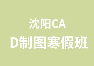 沈阳CAD制图寒假班