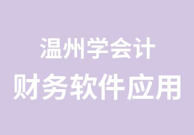 温州学会计财务软件应用