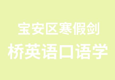 宝安区寒假剑桥英语口语学习班