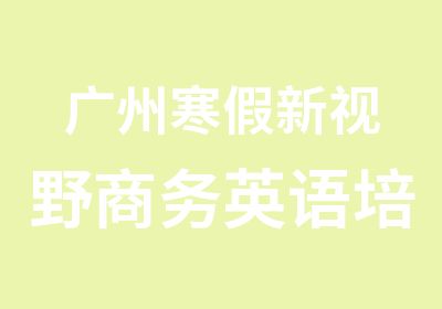 广州寒假新视野商务英语培训班