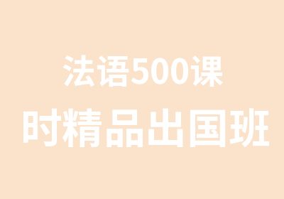 法语500课时精品出国班