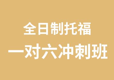 托福一对六冲刺班