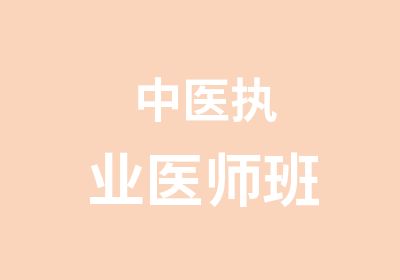 中医执业医师班