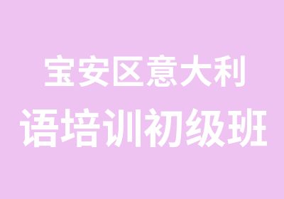 宝安区意大利语培训初级班