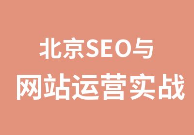 北京SEO与网站运营实战线上网络课程