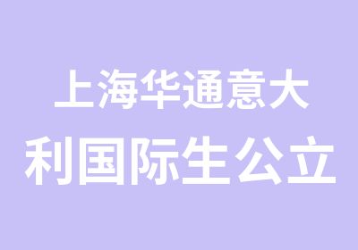 上海华通意大利国际生公立大学申请