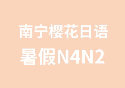 南宁樱花日语暑假N4N2小班