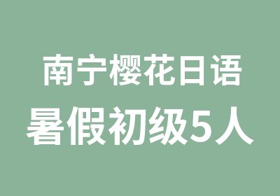 南宁樱花日语暑假初级5人小班