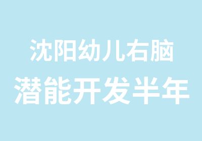 沈阳幼儿右脑潜能开发半年班