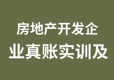 房地产开发企业真账实训及纳税筹划研修班