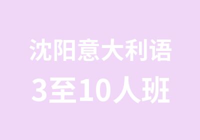 沈阳意大利语3至10人班A2课程