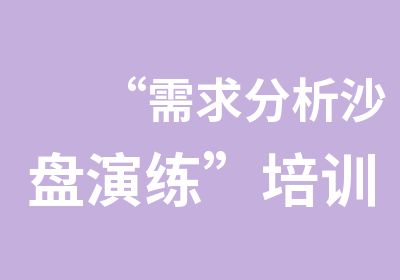 “需求分析沙盘演练”培训