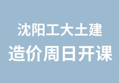 沈阳工大土建造价周日开课