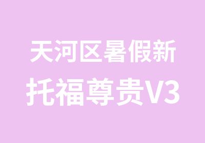 天河区暑假新托福尊贵V3强化课程