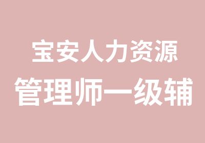 宝安人力资源管理师一级辅导班