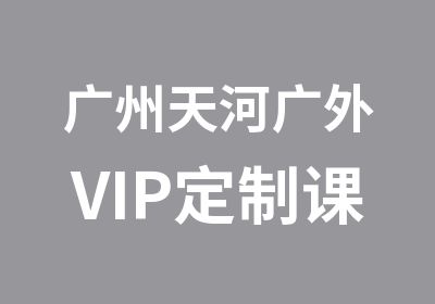 广州天河广外VIP定制课程培训