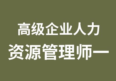 企业人力资源管理师一级