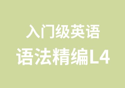 入门级英语语法精编L4