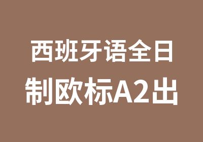 西班牙语欧标A2出国直通班