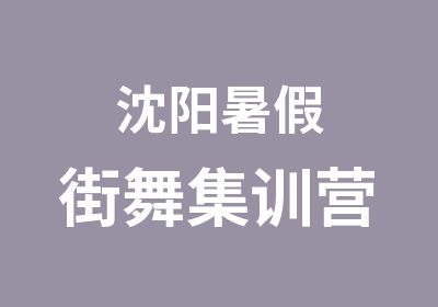 沈阳暑假街舞集训营