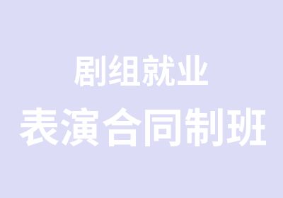 剧组就业表演合同制班