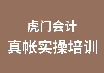 虎门会计真帐实操培训