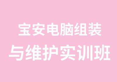 宝安电脑组装与维护实训班培训