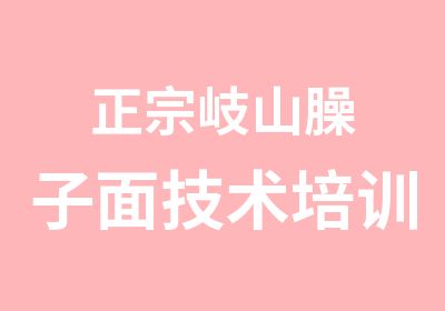 正宗岐山臊子面技术培训