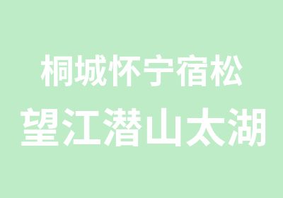 桐城怀宁宿松望江潜山太湖枞阳安全员培训