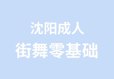 沈阳成人街舞零基础