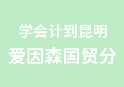 学会计到昆明爱因森国贸分校助理会计